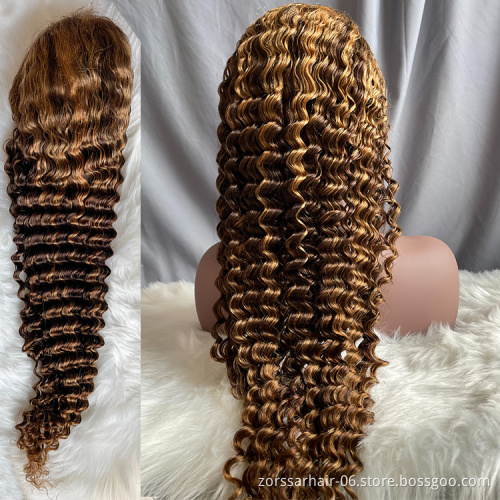 Weaves and wigs hd lace pre plucked wig human hair highlight 1b honey brown color straight bob human hair lace front wigs